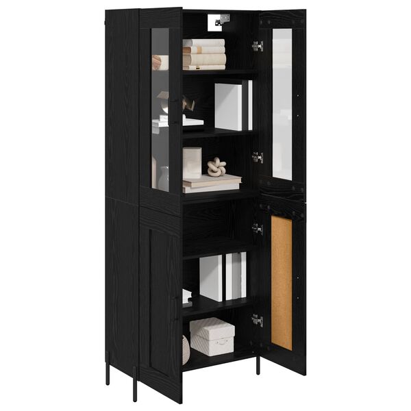 vidaXL Haut Armoire Ch&ecirc;ne noir 69,5 x 34 x 180 cm Bois d'ing&eacute;nierie