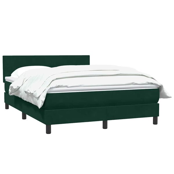 vidaXL Sommier &agrave; lattes de lit et matelas vert fonc&eacute; 160x220cm velours