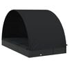 vidaXL Transat 2 places avec toit rond noir 211x112x140 cm