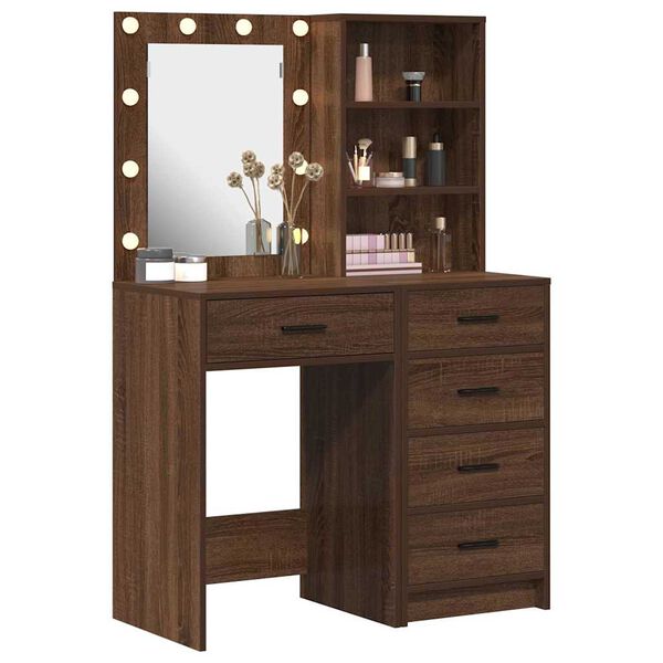 vidaXL Table de Toilette avec tiroir 2 pcs Marron 50 x 41 x 135 cm