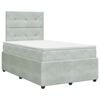 vidaXL Lit boxspring avec matelas Gris clair 120 x 190 cm Velours