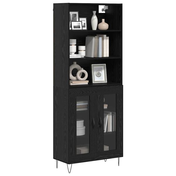vidaXL Haut Armoire 2 pcs Ch&ecirc;ne noir Bois d'ing&eacute;nierie