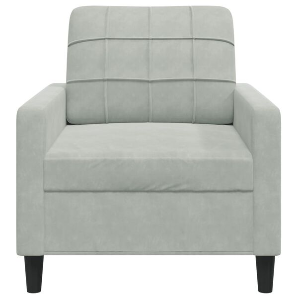 vidaXL Fauteuil Gris clair 60 cm Velours