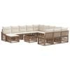 vidaXL Ensemble de canap&eacute; de jardin R&eacute;glable 13 pcs Beige polyrotin