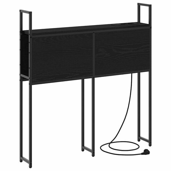 vidaXL Headboard de Rangement avec Station de Charge Ch&ecirc;ne noir