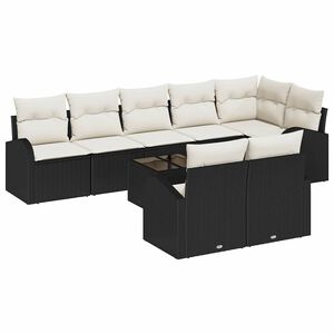 vidaXL Ensemble de canap&eacute; de jardin Noir et Cr&egrave;me 55 x 55 x 37 cm
