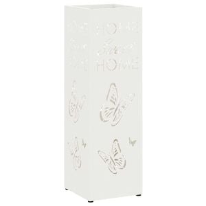 vidaXL Stand de Parapluie de Pluie Blanc 15,5 x 15,5 x 49 cm Acier