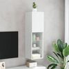 vidaXL Meuble TV avec lumi&egrave;res LED blanc 30,5x30x102 cm