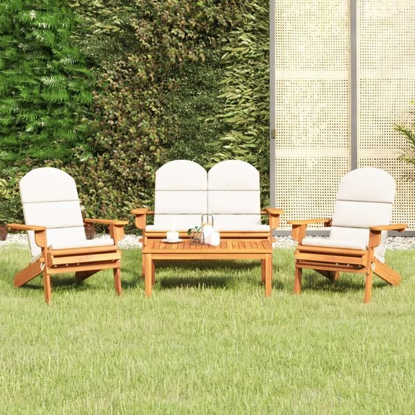 vidaXL Ensemble de salon de jardin Adirondack 4 pcs bois acacia solide