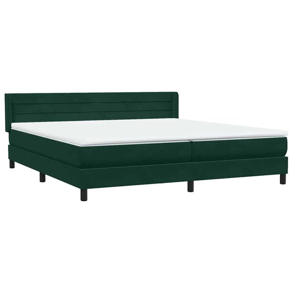 vidaXL Sommier &agrave; lattes de lit et matelas vert fonc&eacute; 180x210cm velours