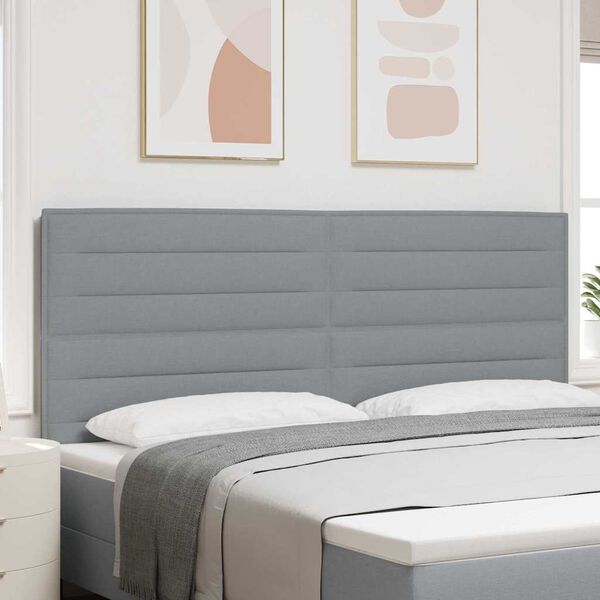 vidaXL T&ecirc;te de lit LED avec t&ecirc;te de lit Gris clair 200 cm Polyester