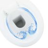 vidaXL Toilette sans rebord 7 cm hauteur suppl&eacute;mentaire Abattant amorti C&eacute;ramique blanche