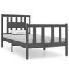 vidaXL Cadre de lit Gris Bois massif 90x190 cm Simple