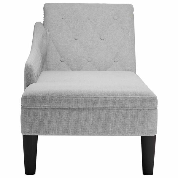 vidaXL Fauteuil long avec coussin et accoudoir droit gris nuage tissu