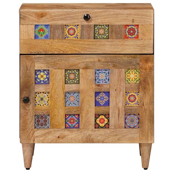 vidaXL Cabinet de chevet Naturel 50 x 33 x 60 cm Bois de mangue massif