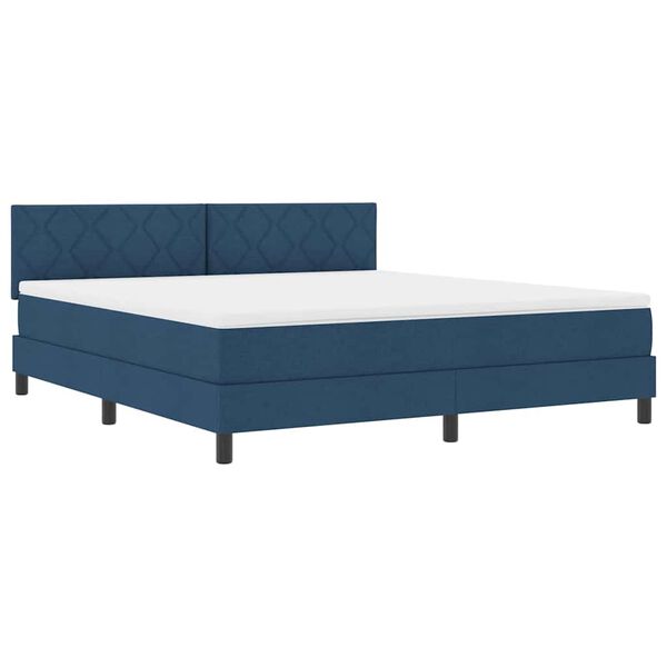 vidaXL Lit boxspring avec matelas avec matelas Bleu 180 x 200 cm tissu
