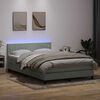 vidaXL Sommier &agrave; lattes de lit et matelas et LED gris clair 160x220cm velours