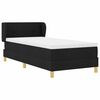 vidaXL Lit &agrave; ressorts avec matelas Noir 100 x 200 cm tissu