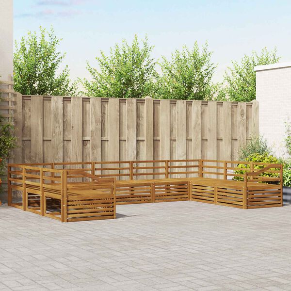 vidaXL Ensembles de canap&eacute;s 9 pcs Naturel Bois d'Acacia Massif