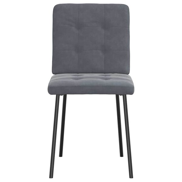 vidaXL Chaises à manger lot de 2 Gris foncé Velours