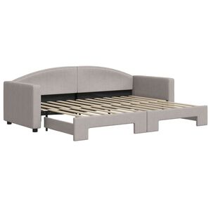 vidaXL Lit de jour avec gigogne sans matelas taupe 80x200 cm