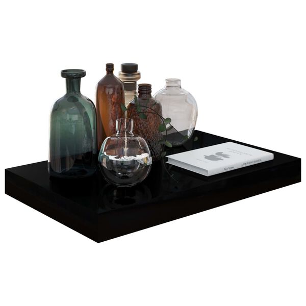 vidaXL Étagère murale flottante Noir brillant 40x23x3,8 cm MDF