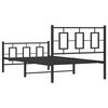 vidaXL Cadre de lit métal sans matelas avec pied de lit noir 100x190cm