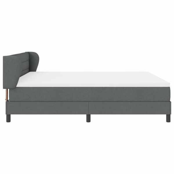 vidaXL Lit &agrave; ressorts avec matelas Gris fonc&eacute; 180 x 200 cm tissu