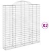 vidaXL Paniers &agrave; gabions arqu&eacute;s 2 pcs 200x30x200/220 cm fer galvanis&eacute;