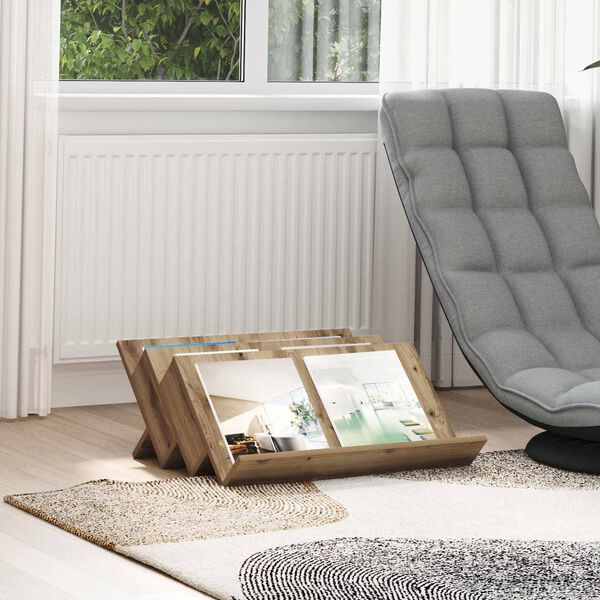 vidaXL &Eacute;tag&egrave;re &agrave; magazines Ch&ecirc;ne artisanal 65 x 53 x 28,5 cm