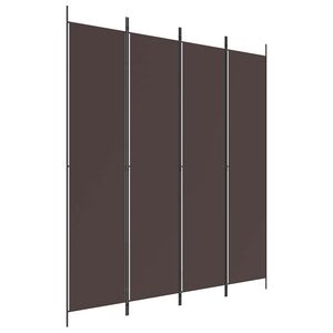 vidaXL Cloison de s&eacute;paration 4 panneaux Marron 200x220 cm Tissu
