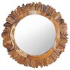 vidaXL Miroir mural 60 cm Teck Rond