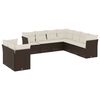 vidaXL Salon de jardin avec coussins 9 pcs marron r&eacute;sine tress&eacute;e