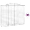 vidaXL Paniers &agrave; gabions arqu&eacute;s 11 pcs 200x50x160/180 cm Fer galvanis&eacute;