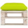 vidaXL Repose-pied palette de jardin avec coussin vert vif bois de pin