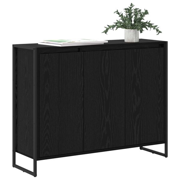 vidaXL Meuble d'appoint Ch&ecirc;ne noir 96,5 x 30 x 75 cm Bois d'ing&eacute;nierie