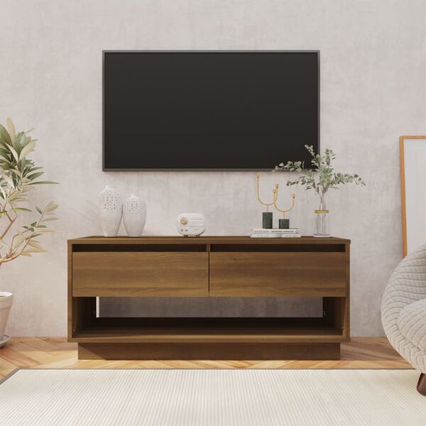 vidaXL Meuble TV Chêne marron 102x41x44 cm Bois d'ingénierie