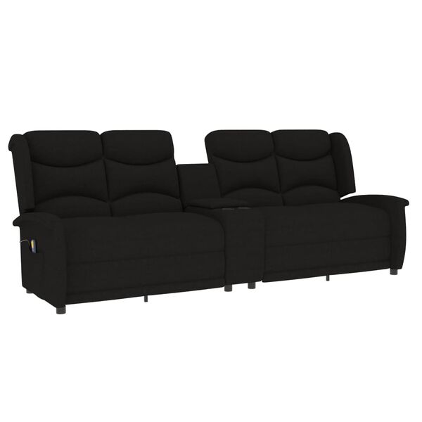 vidaXL Fauteuil de massage inclinable et porte-gobelet 4 places noir