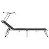 vidaXL Chaise longue pliable avec toit Aluminium et textilène Noir