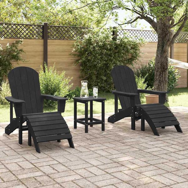 vidaXL Mobilier de jardin lounge 2 pcs Noir 74 x 82 x 90 cm Plastique