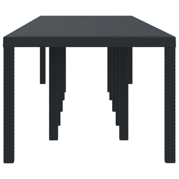 vidaXL Table de jardin pour repas Anthracite 350 x 100 x 73 cm