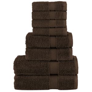 vidaXL Ensemble de serviettes de qualit&eacute; sup&eacute;rieure SOLUND 8pcs marron