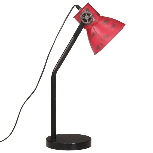 vidaXL Lampe de bureau 25 W rouge d&eacute;lav&eacute; 17x17x60 cm E27