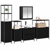 vidaXL Ensemble de mobilier de salle de bain avec &eacute;tag&egrave;re 5 pcs Noir