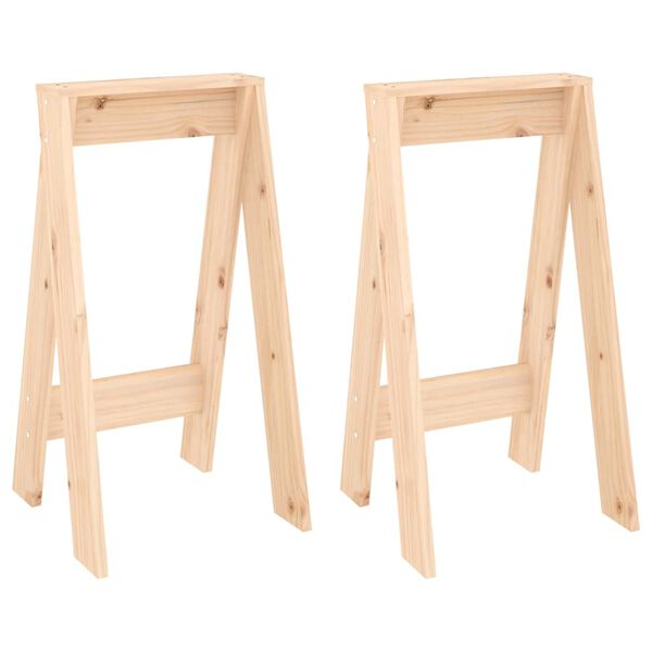 vidaXL Tabourets lot de 2 40x40x75 cm bois massif de pin