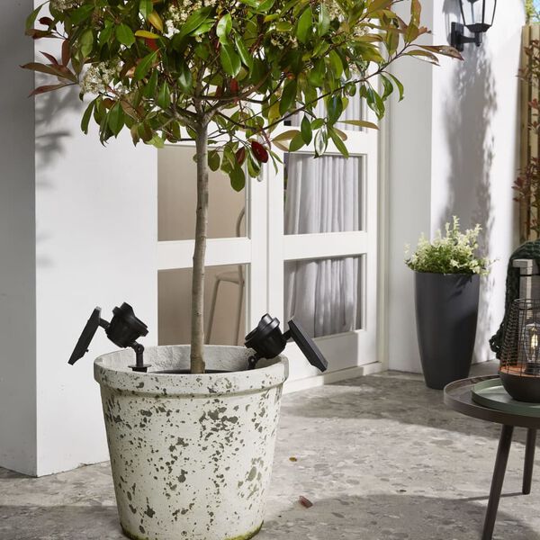 Luxform Lampe de jardin LED solaire intelligente hybride Texas Noir