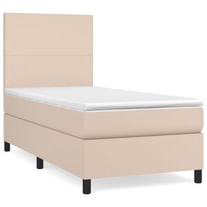 vidaXL Sommier &agrave; lattes de lit avec matelas Cappuccino 90x200 cm