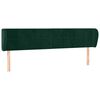 vidaXL T&ecirc;te de lit avec oreilles Vert fonc&eacute; 163x23x78/88 cm Velours