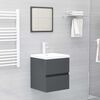 vidaXL Ensemble de meubles de salle de bain Gris Agglom&eacute;r&eacute;