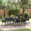 vidaXL Ensemble de salle &agrave; manger pour jardin 7 pcs Noir